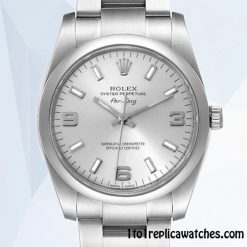 1:1 Replica Rolex Air-king Rolex Calibre 2813 114200SSO Men’s Silver-tone Hands and Markers