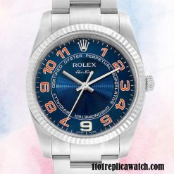 1:1 replica Rolex Air-king Men's 114234BLAO Rolex Calibre 2813  Silver-tone