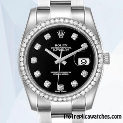 1:1 Replica Rolex Datejust 116244BKDO Rolex Calibre 2836/2813 Men’s 12mm Silver-tone
