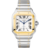 Santos-Dumont Large Steel & 18ct Yellow Gold Strap Watch