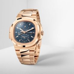Patek Philippe Nautilus Travel Time Chronograph Watch, 18k Rose Gold, 40,5 mm, Ref# 5990/1R-001