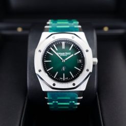 Audemars Piguet Royal Oak Jumbo ExtraThin Platinum 39mm Green 16202PTOO1240PT01