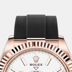 Rolex Sky-Dweller 42mm, 18k Everose Gold, Oysterflex, Ref# 326235-0004