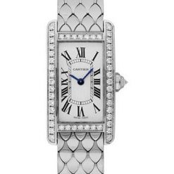 Cartier Tank Americaine Small Model Watch – 19 x 34.8 mm White Gold Diamond Case – WB710009