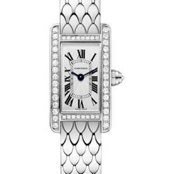 Cartier Tank Americaine Watch – 27 mm White Gold Diamond Case – Diamond Bezel – Diamond Dial – WB710013