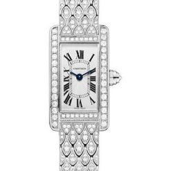 Cartier Tank Americaine Watch – 27 mm White Gold Diamond Case – Diamond Bracelet – HPI00724