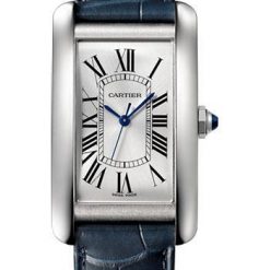 Cartier Tank Americaine Watch – 45.10 mm Steel Case – Navy Blue Alligator Strap – WSTA0018