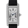 Cartier Tank Americaine Watch – 41.60 mm x 22.60 mm Steel Case – Silver Dial – Navy Blue Leather Strap – WSTA0044