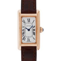 Cartier Tank Americaine Watch – Small Pink Gold Case – Alligator Strap – W2607456