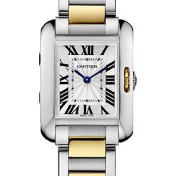 Cartier Tank Anglaise Watch – 30.2 x 22.7 mm Steel Case – Silver Dial – Yellow Gold And Steel Bracelet – W5310046