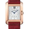 Cartier Tank Anglaise Watch – 30.2 mm Pink Gold Case – Diamond Bezel – Claret Red Alligator Strap – WT100013
