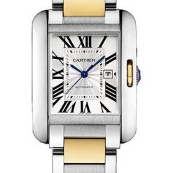 Cartier Tank Anglaise Watch – 39.2 x 29.8 mm Steel Case – Silver Dial – Yellow Gold And Steel Bracelet – W5310047