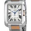 Cartier Tank Anglaise Watch – 34.7 mm Steel Case – Silver Dial – Pink Gold Bracelet – W5310043