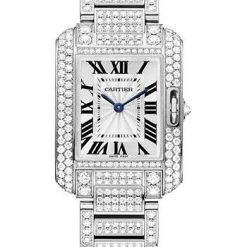Cartier Tank Anglaise Watch – Small White Gold Diamond Case – Diamond Bracelet – HPI00559