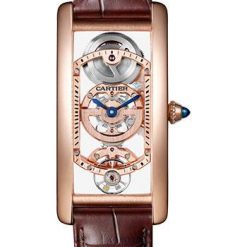 Cartier Tank Cintree Skeleton Watch – Pink Gold Case – Skeleton Dial – Brown Alligator Strap – WHTA0008