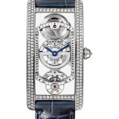 Cartier Tank Cintree Skeleton Watch – Platinum Diamond Case – Skeleton Dial – Black Alligator Strap – HPI01123