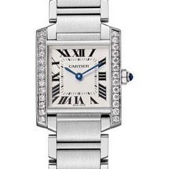 Cartier Tank Francaise Watch – 30 mm Steel Diamond Case – W4TA0009