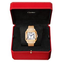 Santos de Cartier Medium Automatic 18ct Rose Gold Bracelet Watch