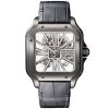 Santos de Cartier Large Skeleton Black ADLC Blue Strap Watch