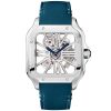 Santos de Cartier Large Skeleton Black ADLC Blue Strap Watch