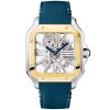 Santos de Cartier Large Skeleton Steel Blue Strap Watch