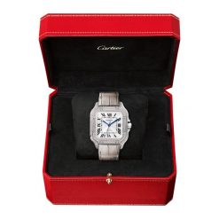 Santos de Cartier Medium Diamond Set Automatic 18ct White Gold Watch
