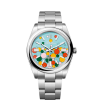 Rolex Oyster Perpetual 36, Oystersteel, 36mm, Turquoise Celebration Motif Dial, Ref# 126000-0009