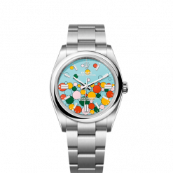 Rolex Oyster Perpetual 36, Oystersteel, 36mm, Turquoise Celebration Motif Dial, Ref# 126000-0009
