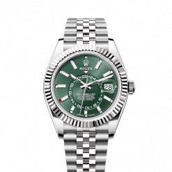 Rolex Sky-Dweller, 42mm, Oystersteel and 18k White Gold, Green, Jubilee, Ref# 336934-0002